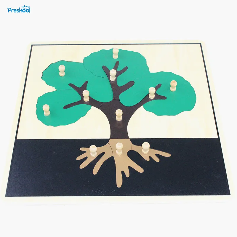 Детские игрушки Монтессори головоломка в форме дерева животных для детей дерево для раннего образования дошкольного обучения
