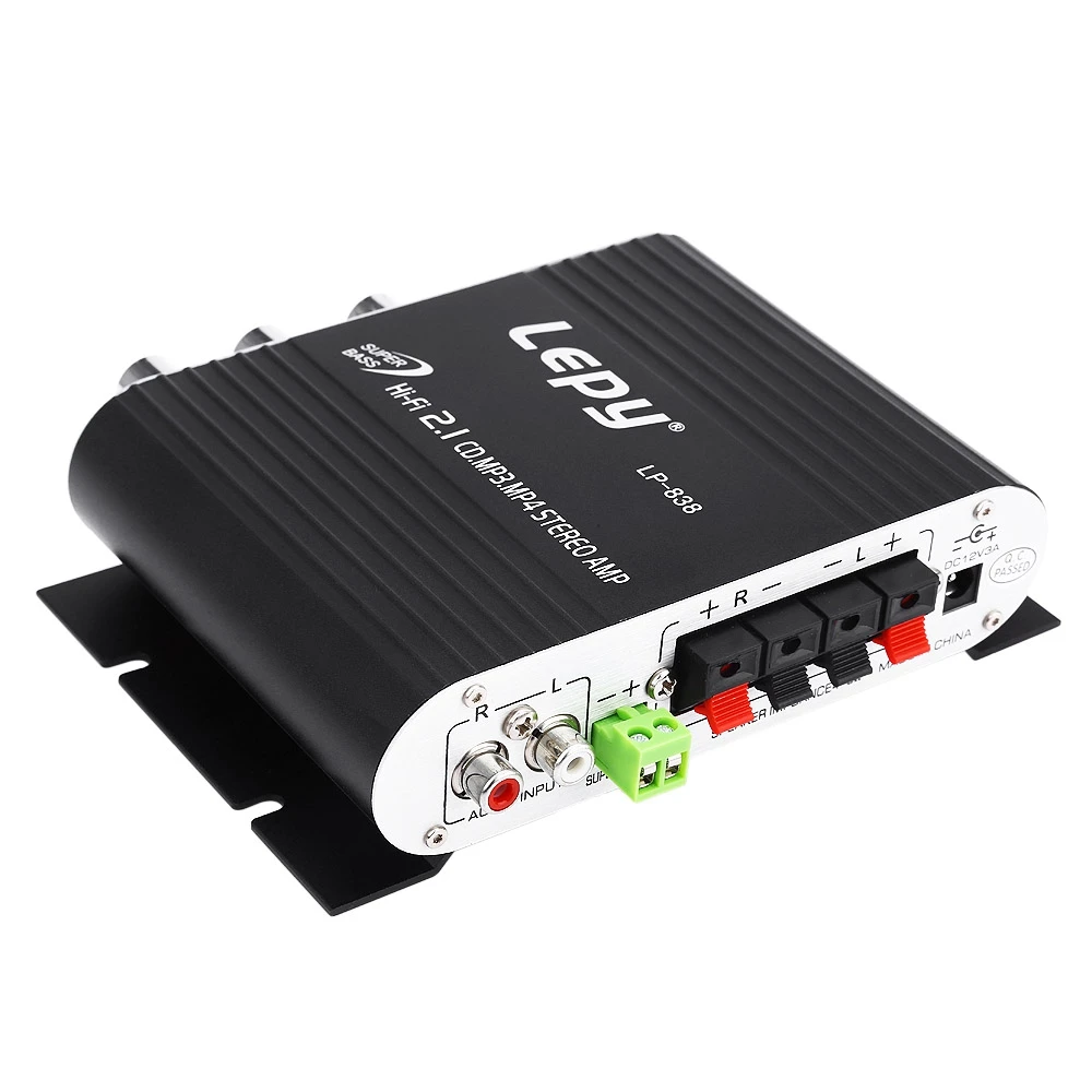Lepy LP 838 Mini Hi Fi 2.1 Car 3 Channels Amplifier Subwoofer MP3 MP4 Stereo Player Audio Accessory Auto AMP Super Bass Player -in Amplifier from Consumer ...