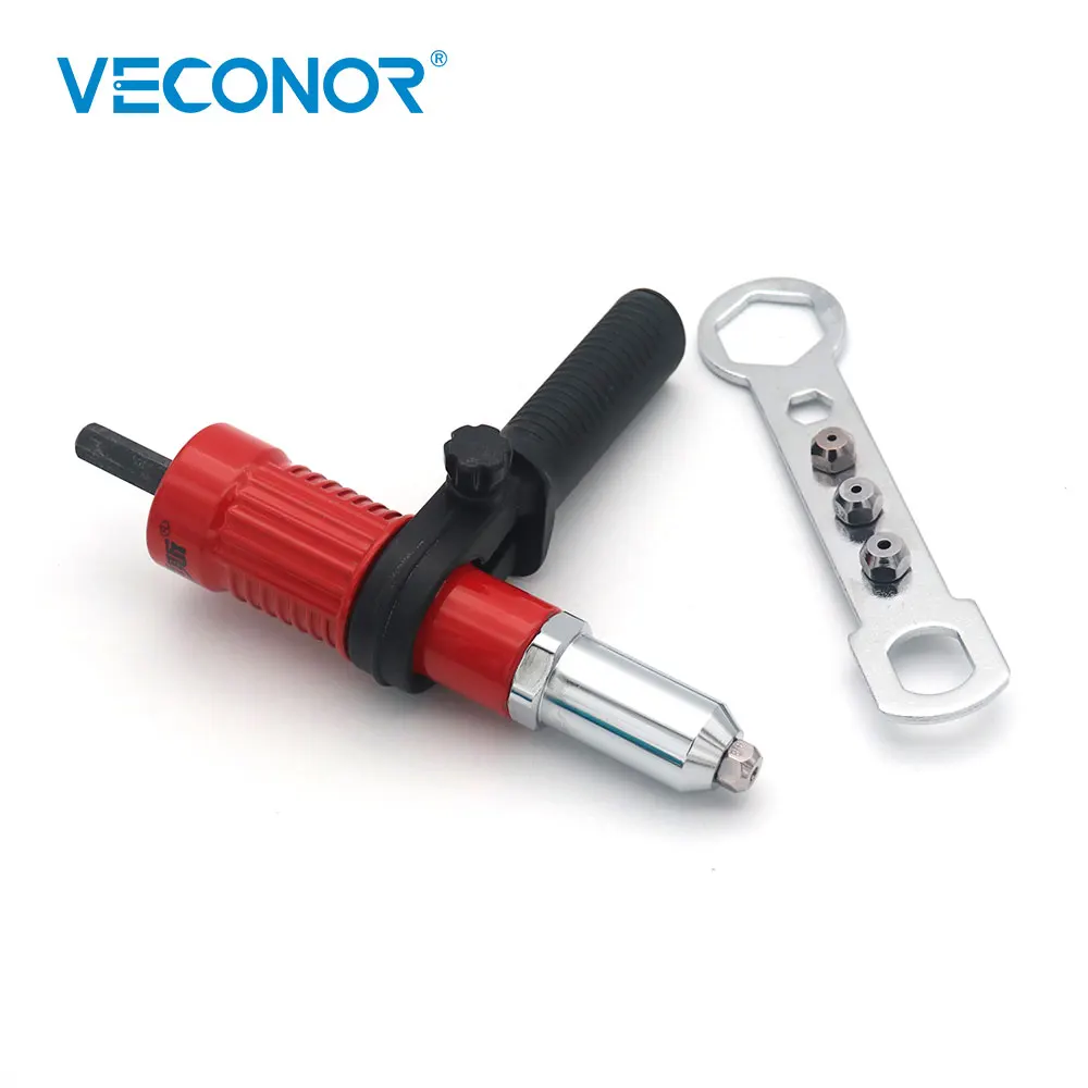 

Veconor Electric Rivet Nut Gun Riveting Tool Cordless Riveting Drill Adaptor Insert Nut Tool Riveting Drill Adapter 2.4mm-4.8mm