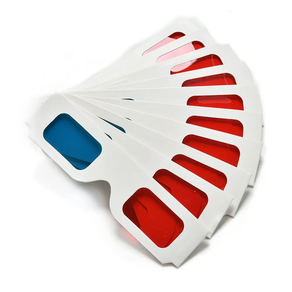 10pcs/Lot Universal Anaglyph Cardboard Paper Red & Blue Cyan 3D Glasses For Movie 10pcs/Lot Universal Anaglyph Cardboard Paper Red & Blue Cyan 3D Glasses For Movie
