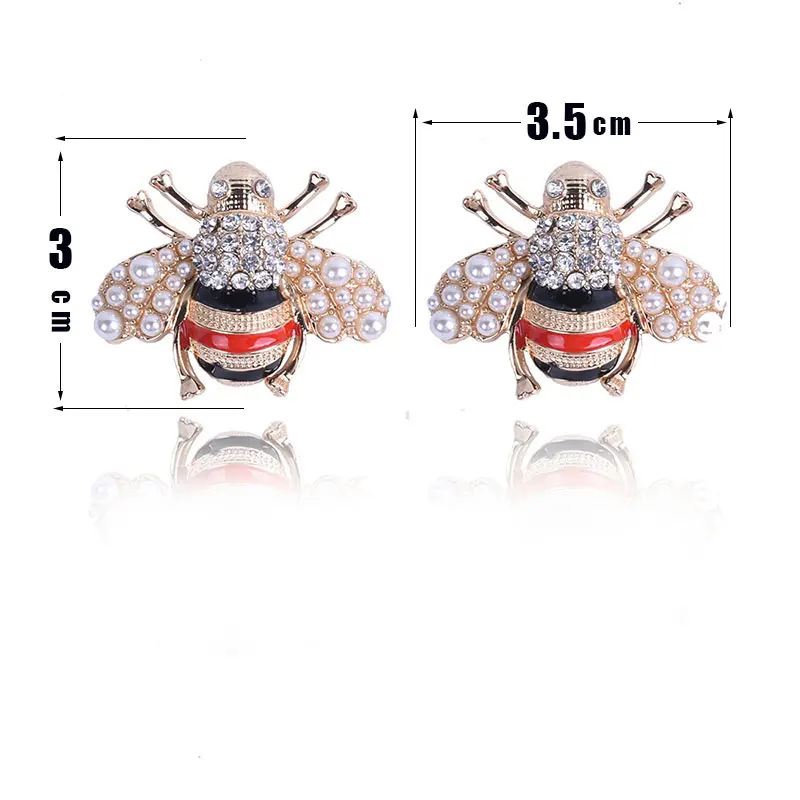 Новые модные женские серьги в виде животных, гвоздики пчелка, жемчужные серьги, вечерние, свадебные женские ювелирные изделия, золото, трендовые серьги из сплава