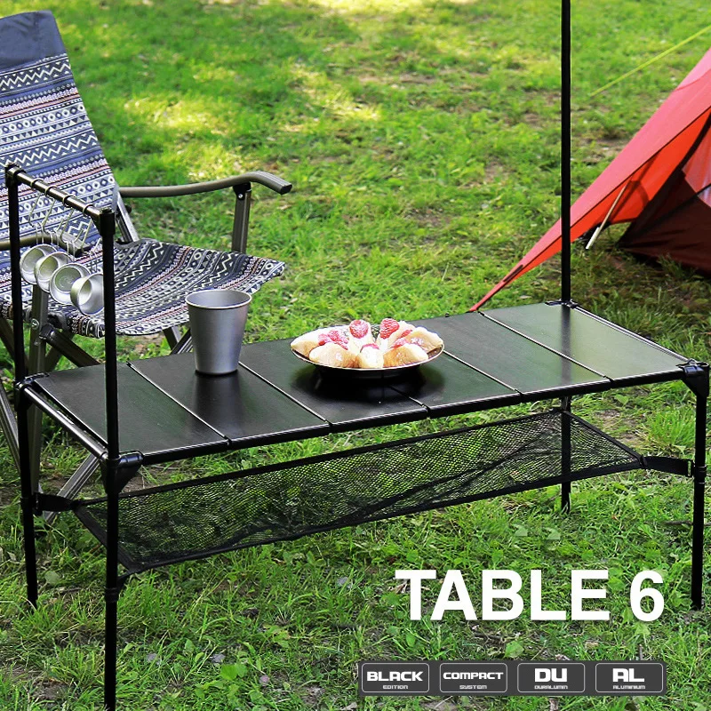  Outdoor folding table ultra-light camping stand barbecue table self-portable combination splice pic