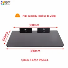 Universal Tempered glass Wall-Mounted AV Shelf DVD Wall Hanging Bracket Set Top Box Mount Digital TV Shelf Max Support 20kg Universal Tempered glass Wall-Mounted AV Shelf DVD Wall Hanging Bracket Set Top Box Mount Digital TV Shelf Max Support 20kg