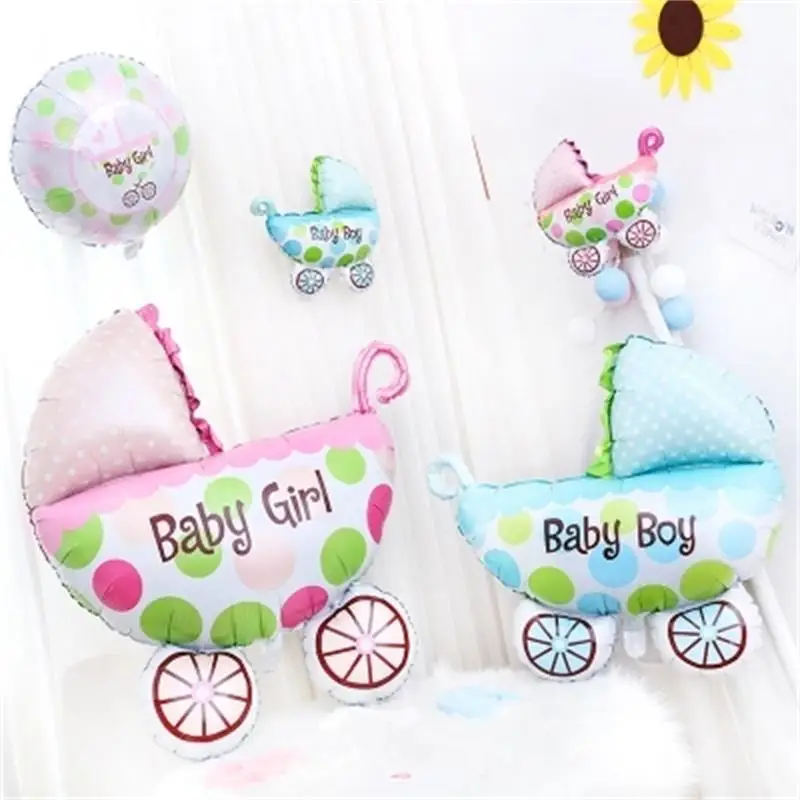 1PC Baby Stroller Foil Balloons Baby Shower Baby Carriage Boy Girl Baby Balloon Inflatable Toys Children Birthday Party Decor