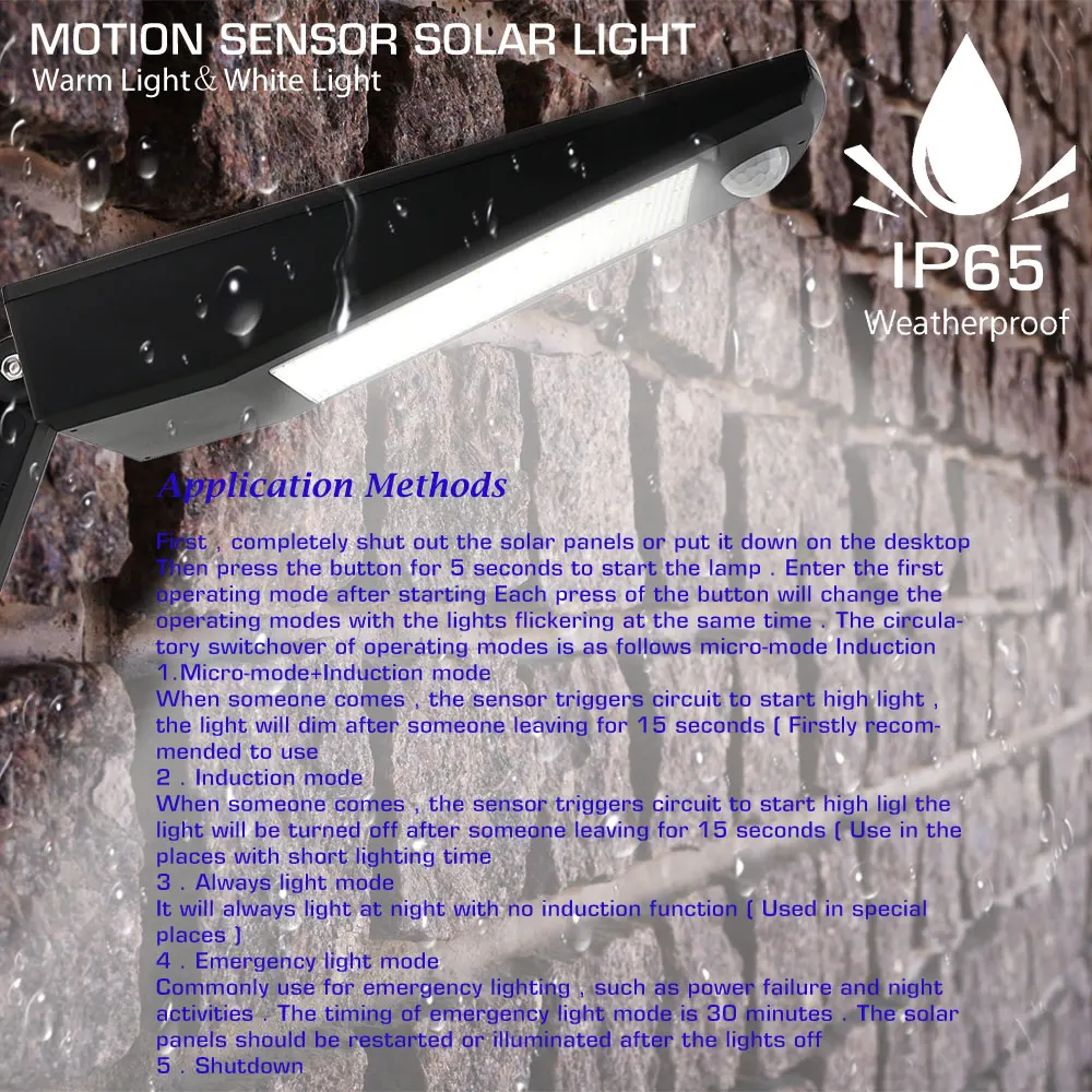 Leds de Iluminação ao ar Sensor de Movimento Muro do Jardim Pir à Prova Nova Chegada Livre Super Brilhante Luz Solar d' Água Mais Segura Levou Energia 48 Ip65 8 Ao Ar Livre Super Brilhante luz Solar