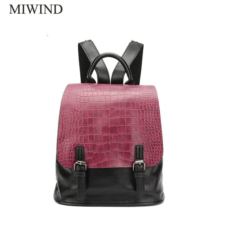 MIWIND Women Backpack PU Backpacks Softback Bags Brand Name Bag Casual Fashion Backpacks Girls Backpack