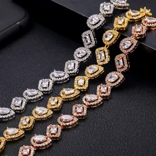 Janekelly designer Top accessories fashion unique Rope Chain bangle AAA zircon micro pave hand bracelet