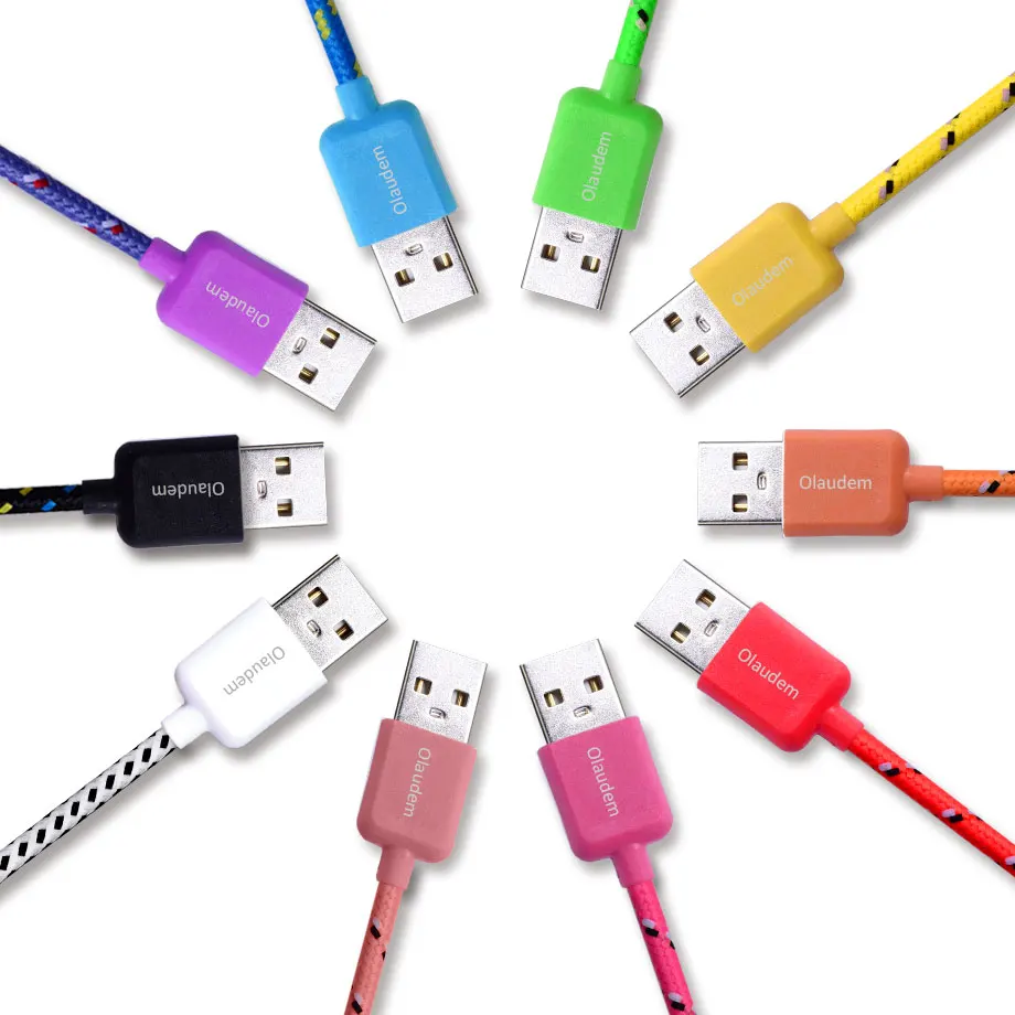 Шейные скобки... мобильный телефон кабели нейлон плетеный кабель USB C провод для