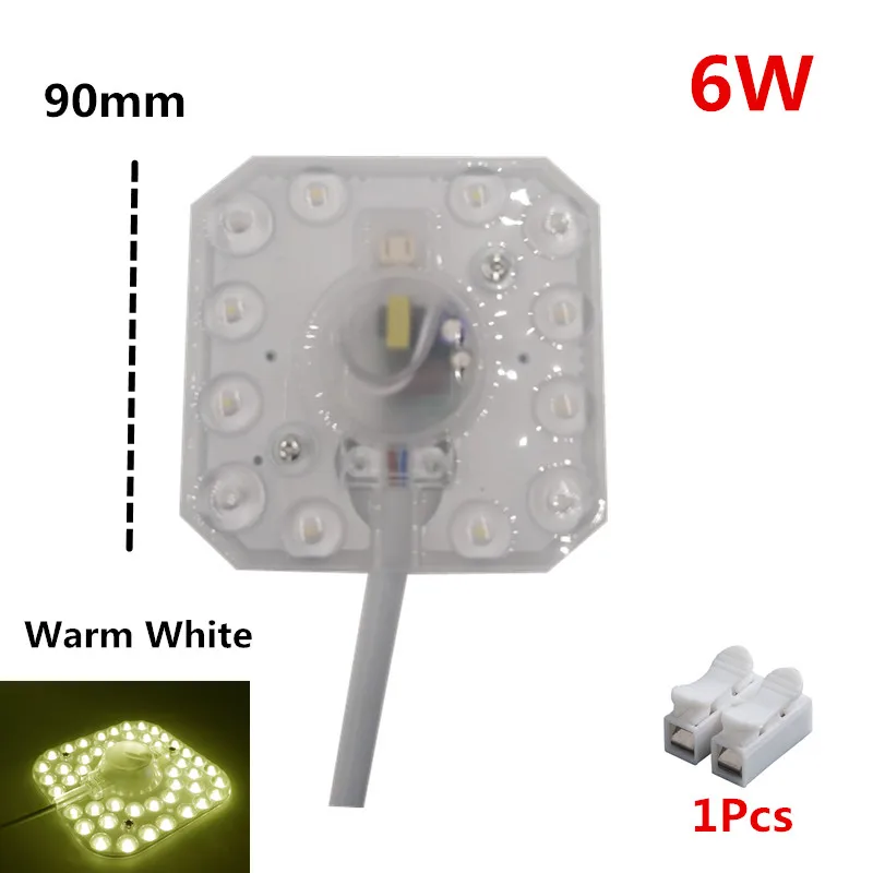 Потолочный светильник светодиодный модуль квадратная прямоугольная Современная промышленная для гостиной спальни домашнего обновления переработанная Удобная энергосберегающая - Цвет корпуса: 6W Warm White