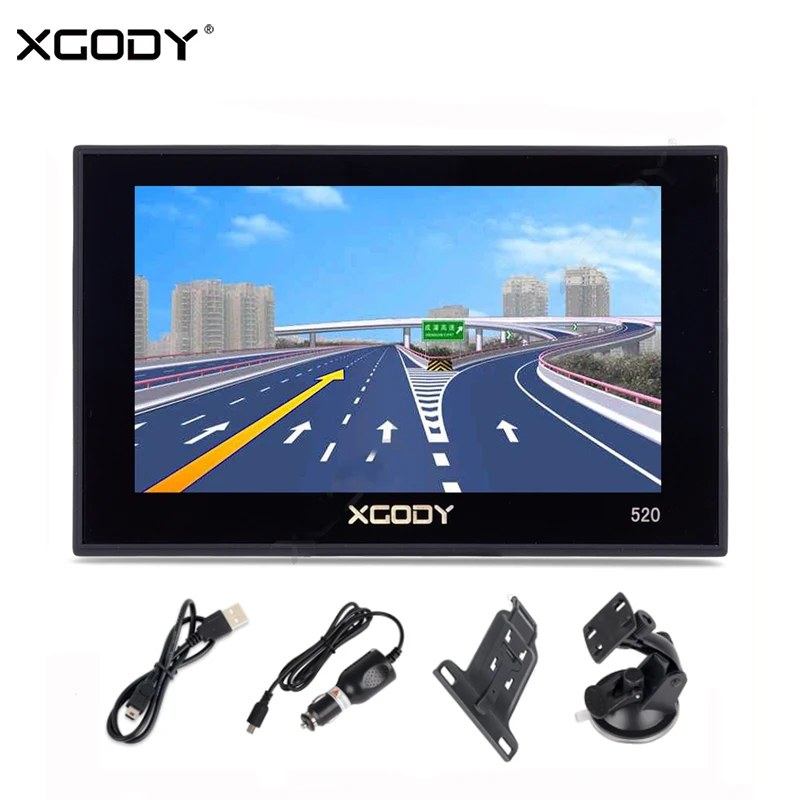 XGODY 520 5 дюймовый автомобильный GPS навигатор 256 Мб + 8 Гб Сенсорный экран FM SAT NAV