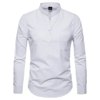 

Brand 2018 Fashion Male Shirt High-quality Long-Sleeves Tops Solid Color Mens Dress Shirts Slim Men Shirt XXL
