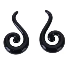 1 pair Ear Spiral Plug Tunnel Stretcher Body Piercing Jewelry Black