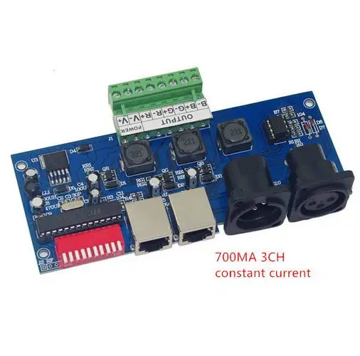 

wholesale 1 pcs constant current 700ma 3CH dmx Controller DMX512 decoder For 3528 5050 led strip modules DC12-24V
