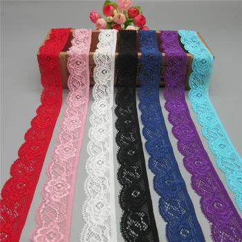 

New hot sale 10yd/lot High Quality Elastic Lace Trim ribbon For Sewing crafts underwear decoration lace handmade accessories DIY