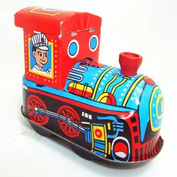 Классическая коллекция Ретро Заводной Ветер вверх Металл прогулки Олово локомотив поезд робот вспомнит механическая игрушка Дети