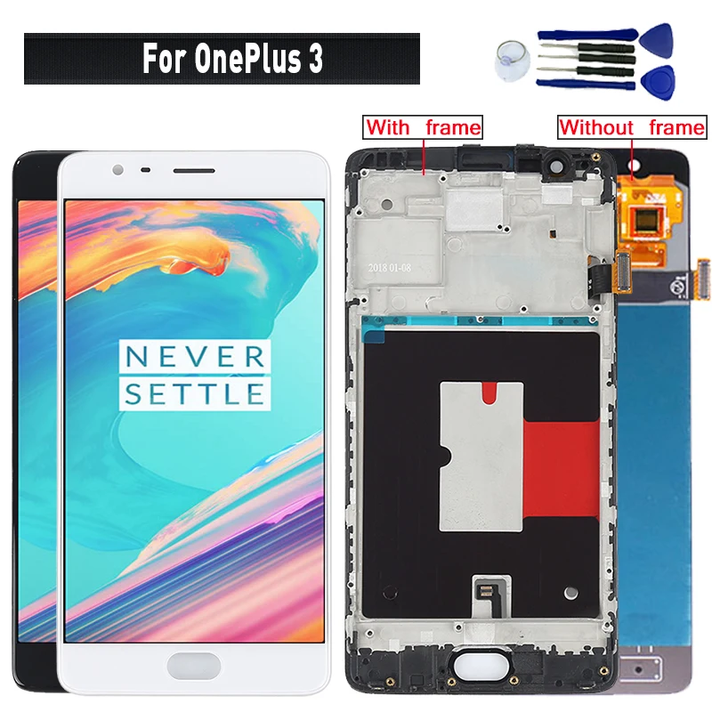 Для Oneplus 3 A3000 ЖК-экран дисплей кодирующий преобразователь сенсорного экрана в