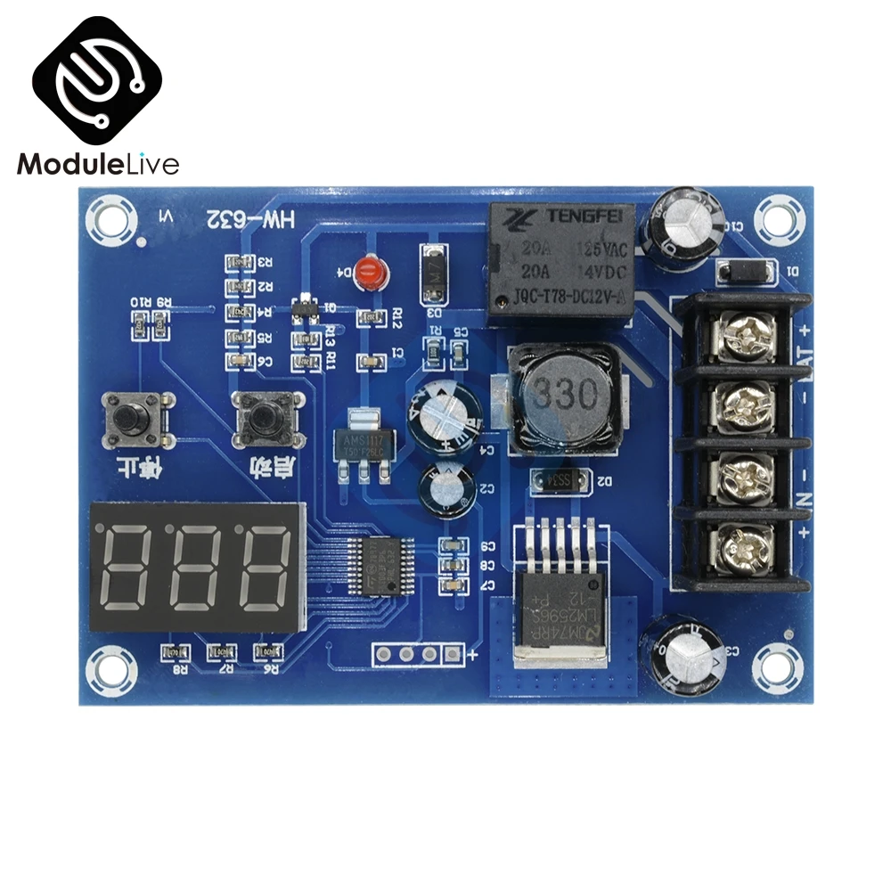 XH-M603 модуль управления зарядкой 12-24 в хранение литиевая батарея зарядное устройство переключатель защиты плата с светодиодный дисплей