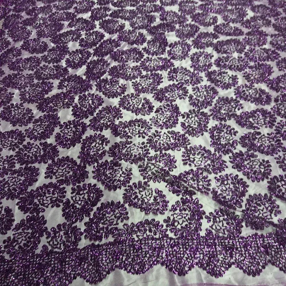 Свадебная африканская кружевная ткань с белыми фиолетовыми блестками высокого качества нигерийская кружевная ткань с блестками