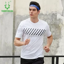Vansydical мужские футболки для бега спортивный топ с коротким рукавом дышащая Футболка фитнес-одежда футболка для тренировок Спортивная одежда для бега спортивные топы