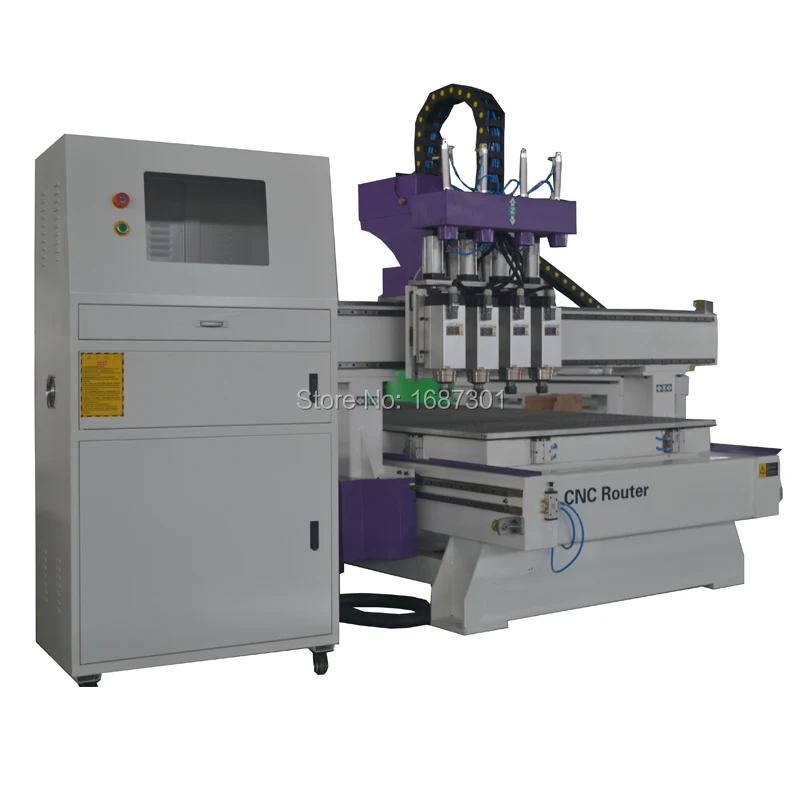 4 heads Pneumatic ATC wood door cnc router woodworking machine