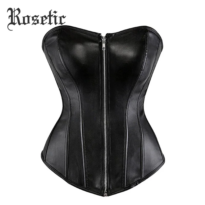 

Rosetic Gothic Corset Bustiers Women Black Lace-UP Sexy Bodysuit Waist Slim Straps Strapless Top Goth Female Corsets Summer