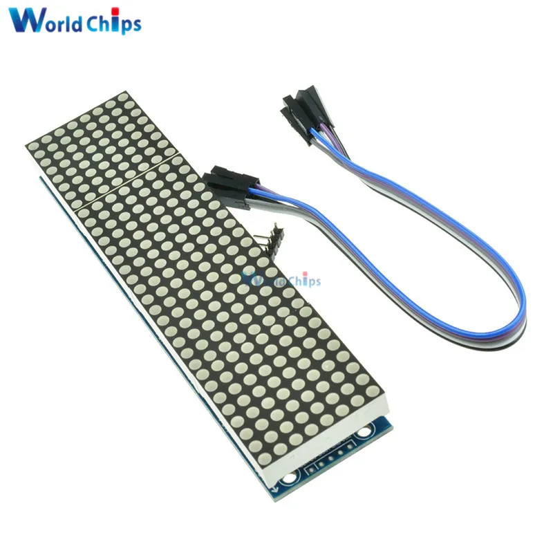 Online MAX7219 LED Mikrokontroler 4 In 1 Display dengan 5 P Line Dot Matrix Kontrol Modul UNTUK ARDUINO 8X8 titik 5 V Umum Katoda