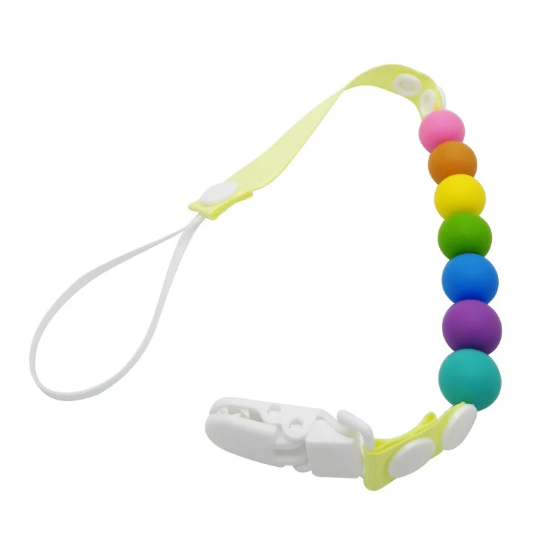 Для новорожденных силиконовый прорезывающий сосок клипы с безопасным ABS Соска с бусами цепи держатель для соски детские игрушки-Жвачки