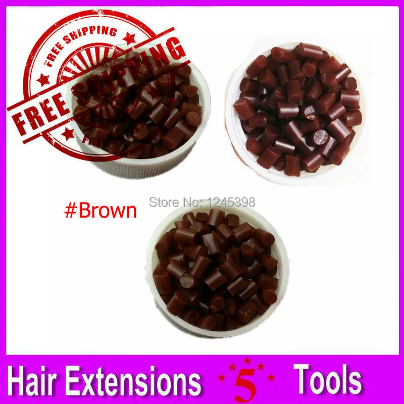 Brown Color Keratin Grains 1000G/LOTS Keratin Glue Grain Human Hair Glue Grains, Very stong Fusion Grains for I Tip Nail Hair