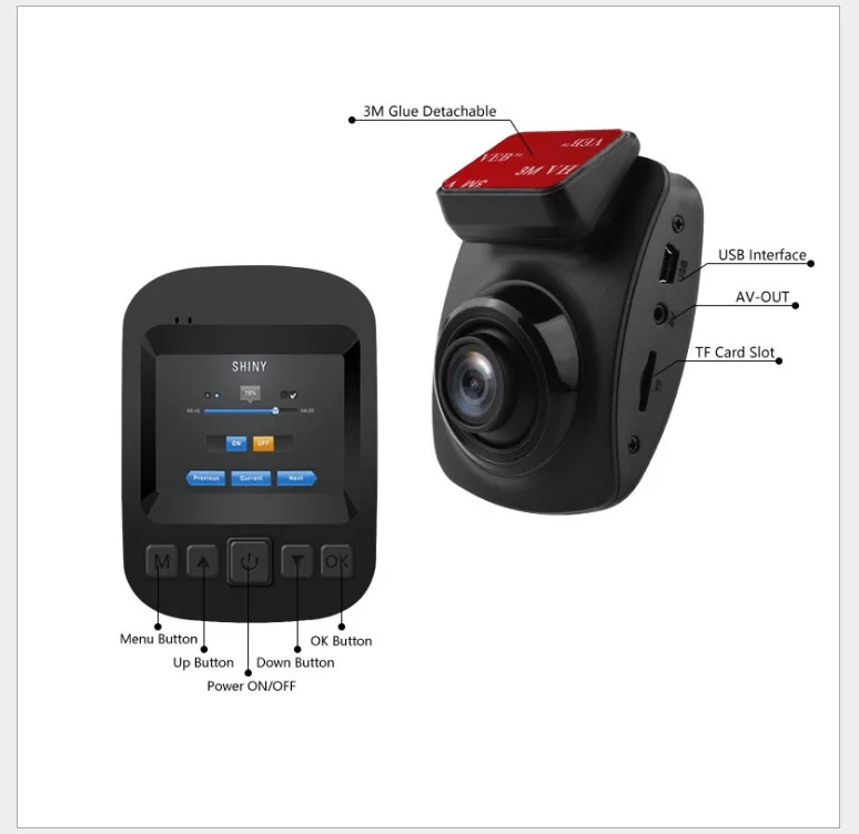 OTFPLUS Автомобильный видеорегистратор Камера FHD 1080 P gps трекер 2 0 дюймов Мути язык wifi