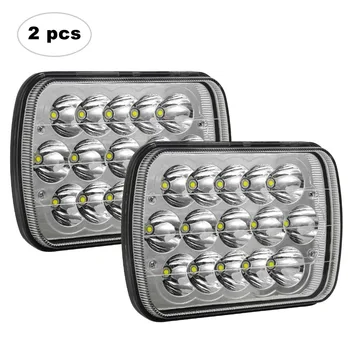 

H6054 Led Headlights 7x6 5x7 45W Headlamp 2PCS Hi/Low Sealed Beam Rectangle Headlight Replacement for Jeep Wrangler YJ Cherokee