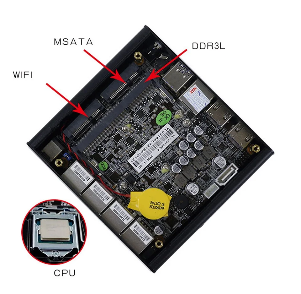 Причастником NUC Мини ПК Celeron J3160 Четырехъядерный 4 Intel i210AT Nic X86 компьютер Мягкий маршрутизатор Linux сервер поддержка Pfsense AES-NI