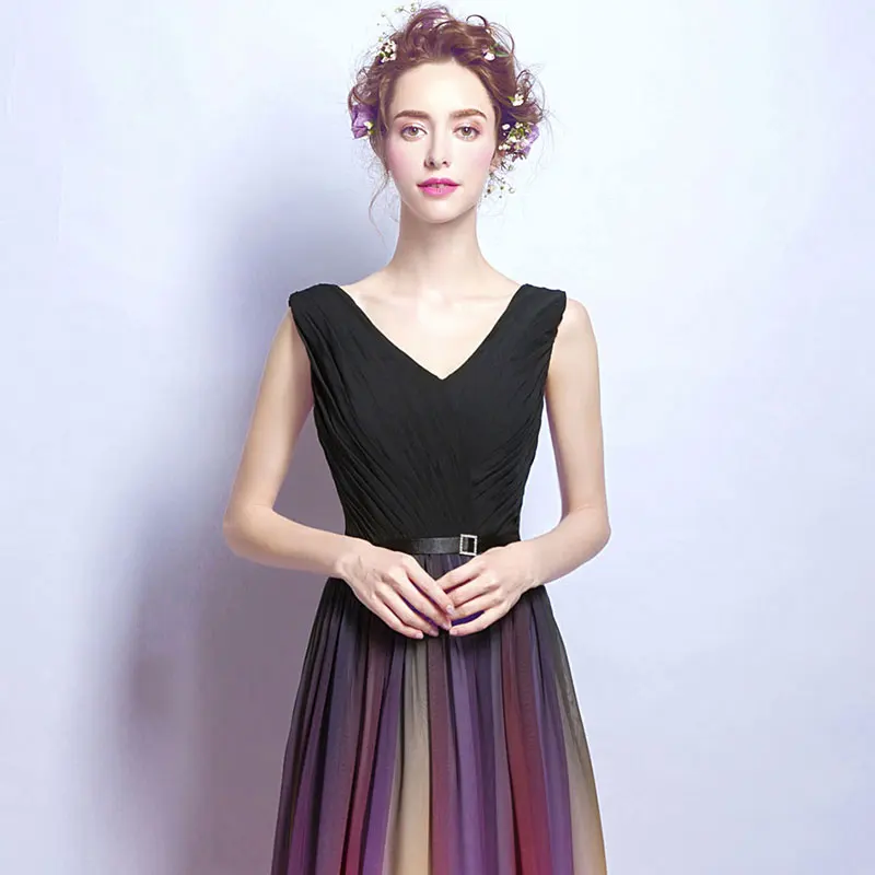Ladybeauty, градиентное длинное вечернее платье с v-образным вырезом,, горячая Распродажа, на шнуровке, официальное вечернее платье, платье, Robe De Soiree