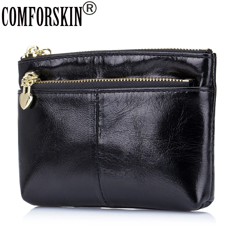 

2017 Newest Guaranteed Premium Genuine Oil Wax Leather Simple Coin Purse Multi-function European and American Style Key Wallet