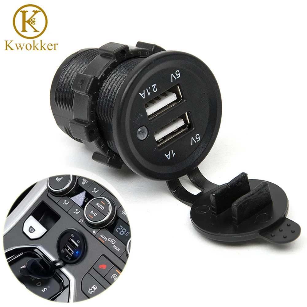 Двухпортовый USB разветвитель KWOKKER 12 В 3 1 а постоянного тока|car splitter 12v|socket carusb charger