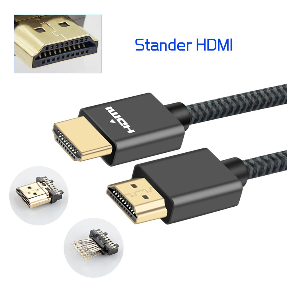 Perlinta HDMI 2,0 32AWG кабель 4 к 60 Гц мужчин и женщин конвертер адаптер Kable для компьютера HDTV 1,2 м 2 м 3 м