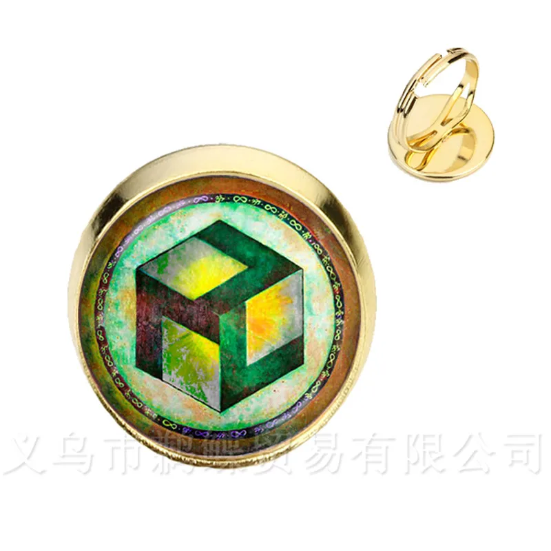 

Sacred Geometry Antahkarana Symbol Jewelry Adjustable Ring For Wome Girls Chakra Meditation Fashion Jewelry Gift