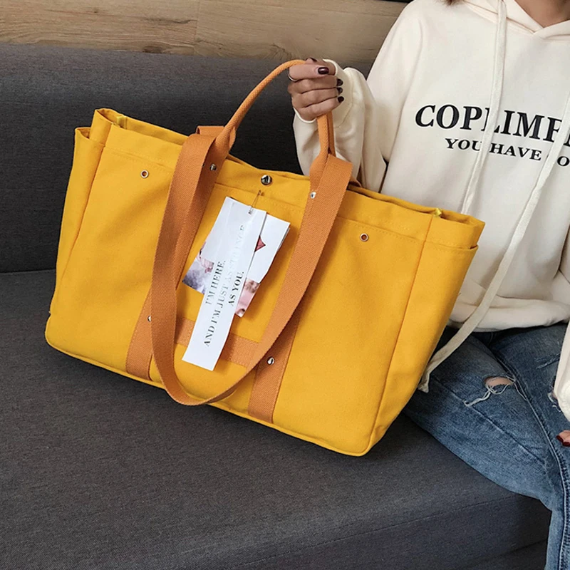 

Canvas tote bag Women's Shopping Bag Simple Style Leisure Tote Handbags available for custom bags