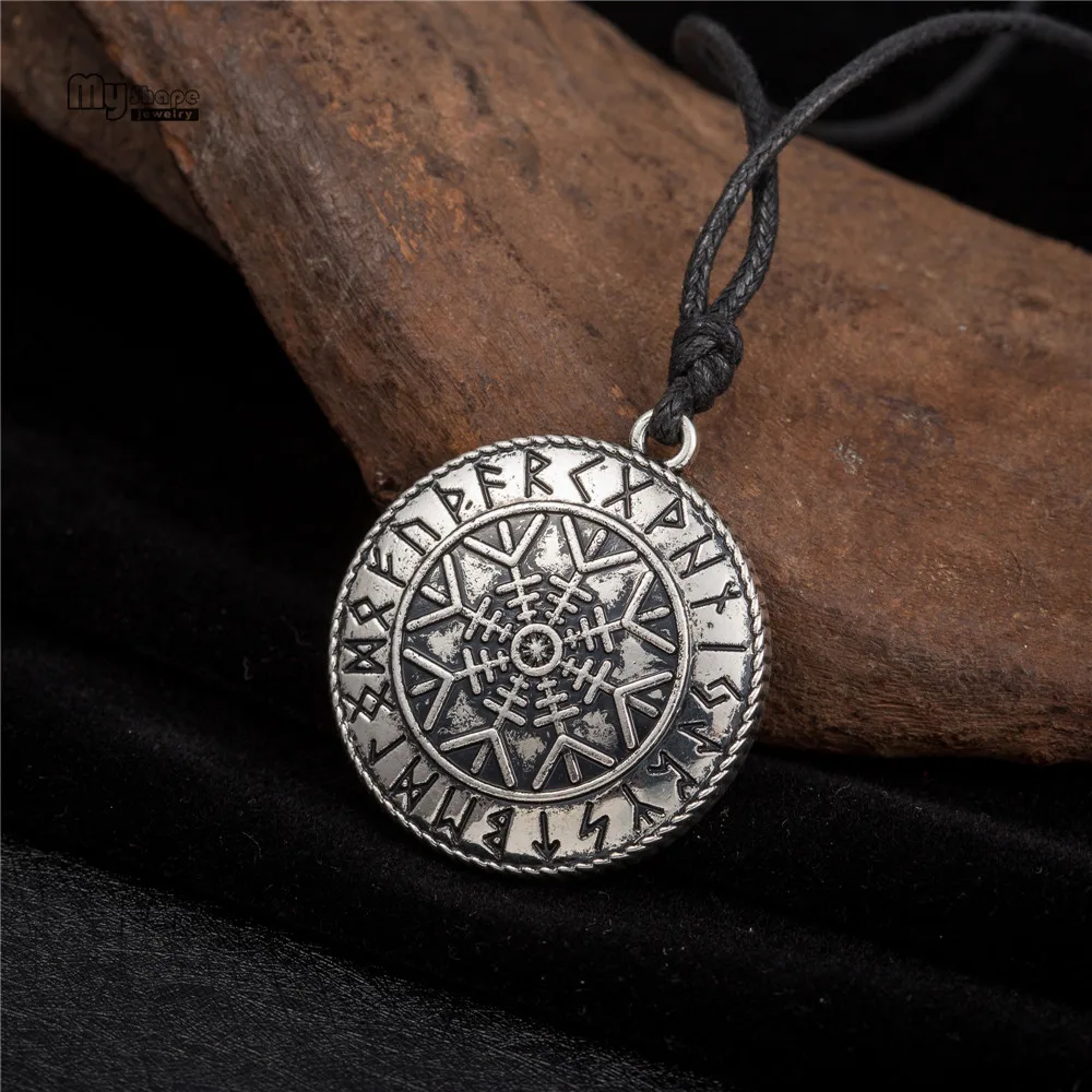 My shape колье с кулоном в стиле викингов компас Vegvisir колье Helm of Awe Aegishjalmur скандинавский кулон с рунами ожерелье s скандинавский амулет