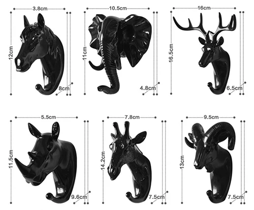 Декоративные настенные крючки в виде головы оленя из смолы, декоративная стойка для одежды, вешалка для одежды с крючками и колпачками, интерьерная витрина, Настенная сумка, органайзер для ключей