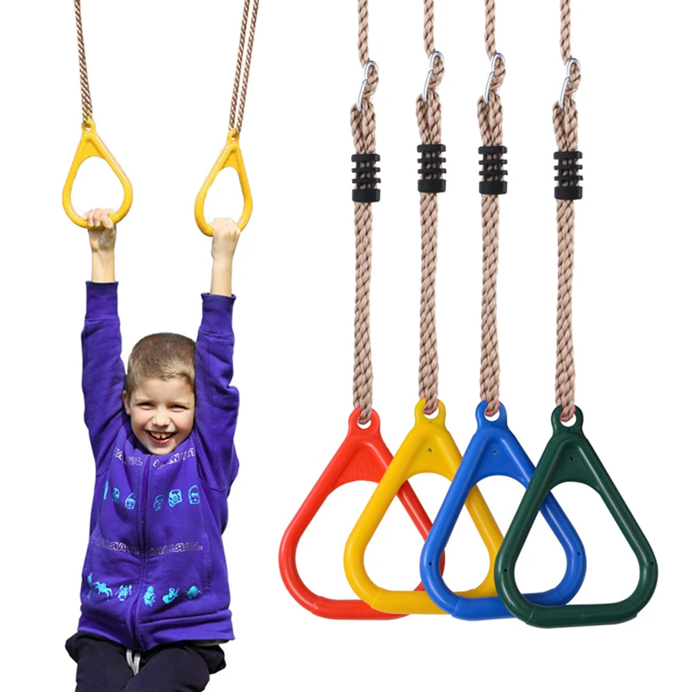 VGEBY Pull Up Rings Niños Adultos Pull up Rings Palo de Madera Trapeze Swing Triangular Gym Fitness Sports Toy 