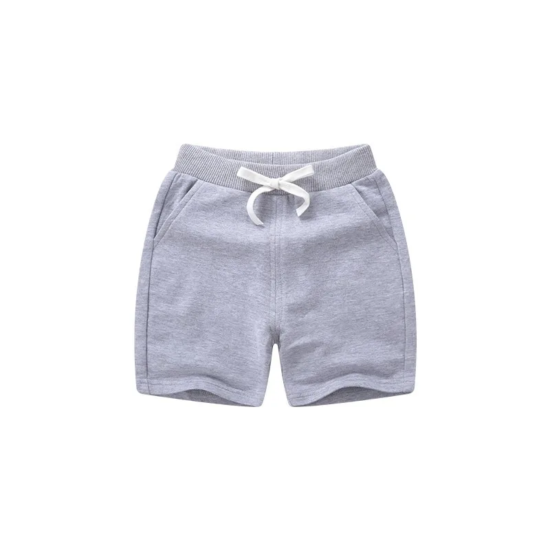 Шорты для маленьких мальчиков, цветные летние модные хлопковые брюки, однотонные пляжные шорты для девочек, детские штаны, одежда, От 4 до 8 лет - Цвет: gray