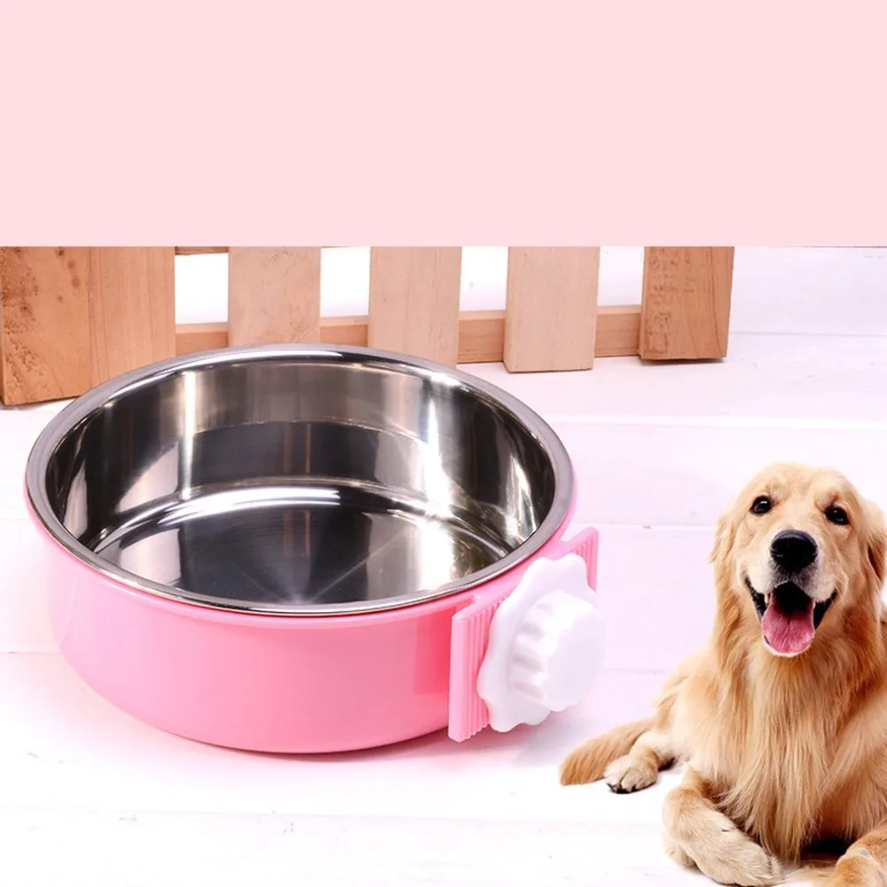 Buy Removable Stainless Steel Pet Bowl Cage Dog Bowl