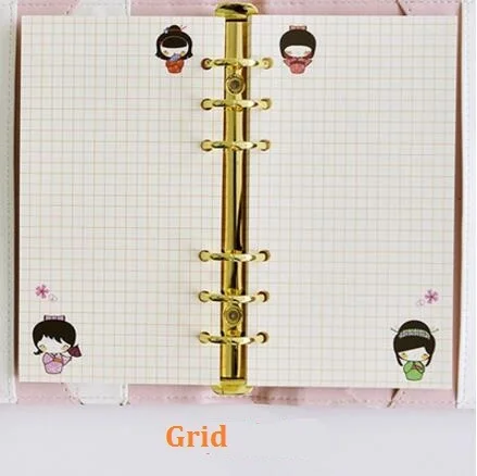 Grid A5 A6 Блокнот с отрывным листом, заправка спиральных переплетов, планировщик, внутренняя страница внутри бумаги, молочный Еженедельный Ежемесячный план, чтобы сделать линейную сетку в горошек - Цвет: Grid