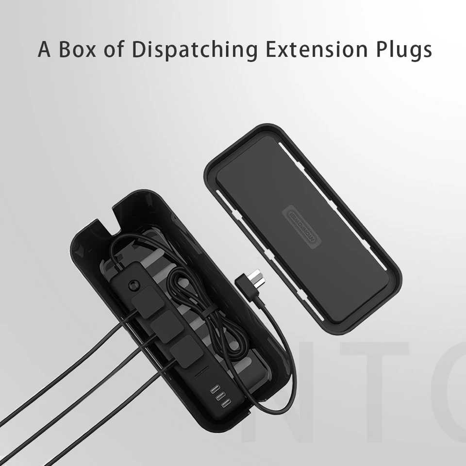 NTONPOWR RMB Hard Plastic Desk Organizer Cable Winder Container Case Power Strip Storage Box and Dustproof Cover for Home Safety NTONPOWR RMB Hard Plastic Desk Organizer Cable Winder Container Case Power Strip Storage Box and Dustproof Cover for Home Safety