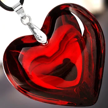 

Hot Hot Sell Fashion Red Love Heart Of Ocean Crystal Pendant Necklace 5pcs/lot, Lady Girl Gift Jewelry