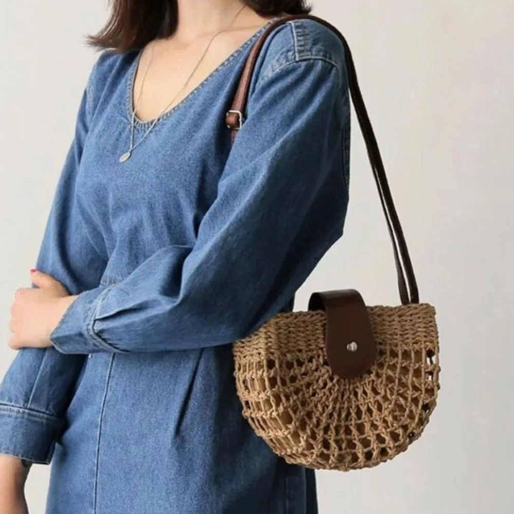

Summer New Beach Straw Bag Handbag Fashion Women Small Crossbody Messenger Shoulder Bags Retro Purse bolsa feminina sac a main