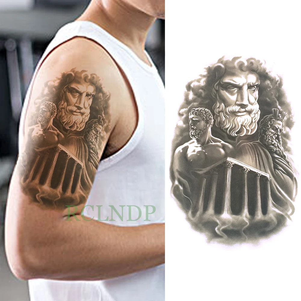 Waterproof Temporary Tattoo Sticker Ancient Greece parthenon Prometheus