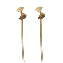 Delicate Metallic Bowknot Stud With Chain Tassel Earrings For Women Jewelry