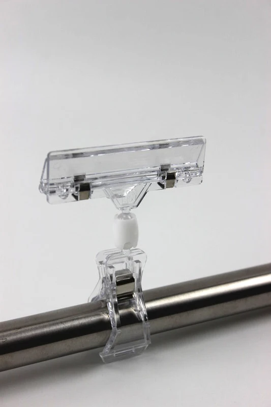 Plastic Merchandise Sign Clip Rotatable Pop Clip-on Holder Stand Price Displa...