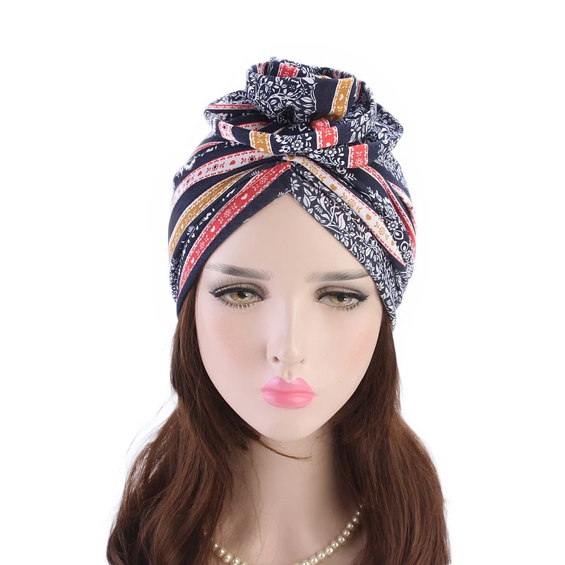

1pcs Women Turban Hat Bohemia Style Flower Hijab Caps Beanie Ladies Hair Accessories India Hat Muslim Scarf Cap